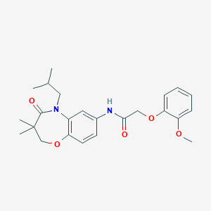 N-(5-isobutyl-3,3-dimethyl-4-oxo-2,3,4,5-tetrahydrobenzo[b][1,4]oxazepin-7-yl)-2-(2-methoxyphenoxy)acetamide