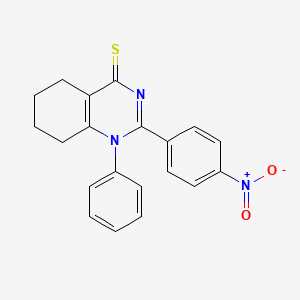 molecular formula C20H17N3O2S B2702247 2-(4-nitrophenyl)-1-phenyl-5,6,7,8-tetrahydroquinazoline-4(1H)-thione CAS No. 20800-65-1