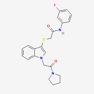 N-(3-fluorophenyl)-2-{[1-(2-oxo-2-pyrrolidin-1-ylethyl)-1H-indol-3-yl]thio}acetamide