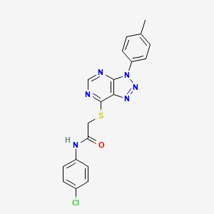 molecular formula C19H15ClN6OS B2702251 N-(4-氯苯基)-2-((3-(对甲苯)-3H-[1,2,3]三唑并[4,5-d]嘧啶-7-基)硫)乙酰胺 CAS No. 863459-33-0