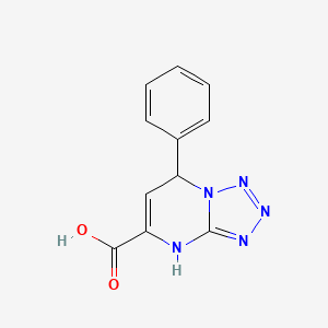 molecular formula C11H9N5O2 B2702253 7-Phenyl-4,7-dihydro-tetrazolo[1,5-a]pyrimidine-5-carboxylic acid CAS No. 515824-22-3
