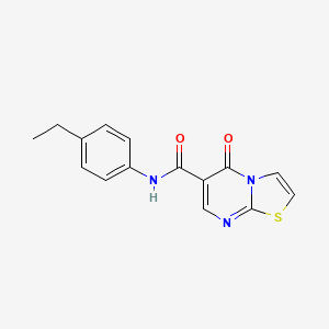 molecular formula C15H13N3O2S B2702254 N-(4-ethylphenyl)-5-oxo-5H-thiazolo[3,2-a]pyrimidine-6-carboxamide CAS No. 851943-83-4