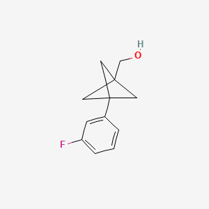 molecular formula C12H13FO B2702257 [3-(3-Fluorophenyl)-1-bicyclo[1.1.1]pentanyl]methanol CAS No. 2287339-59-5