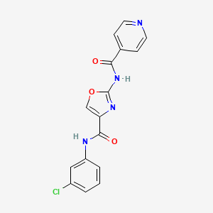 molecular formula C16H11ClN4O3 B2702264 N-(3-氯苯基)-2-(异吡啶甲酰基)噁唑-4-羧酰胺 CAS No. 1797736-21-0