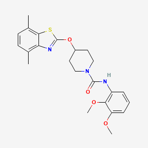 molecular formula C23H27N3O4S B2702266 N-(2,3-dimethoxyphenyl)-4-((4,7-dimethylbenzo[d]thiazol-2-yl)oxy)piperidine-1-carboxamide CAS No. 1286725-10-7