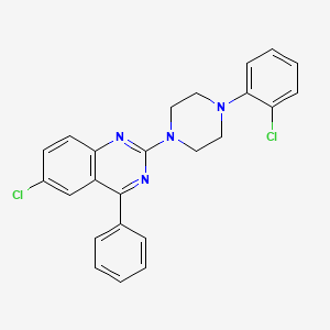 molecular formula C24H20Cl2N4 B2702267 6-氯-2-(4-(2-氯苯基)哌嗪-1-基)-4-苯基喹唑啉 CAS No. 313274-74-7