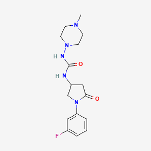 1-(1-(3-Fluorophenyl)-5-oxopyrrolidin-3-yl)-3-(4-methylpiperazin-1-yl)urea