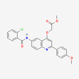 Methyl 2-{[6-(2-chlorobenzamido)-2-(4-methoxyphenyl)quinolin-4-YL]oxy}acetate