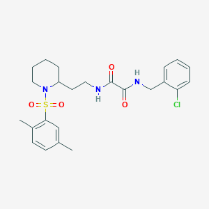 molecular formula C24H30ClN3O4S B2702286 N1-(2-氯苯甲基)-N2-(2-(1-((2,5-二甲基苯基)磺酰基哌啶-2-基)乙基)草酰胺 CAS No. 898426-71-6