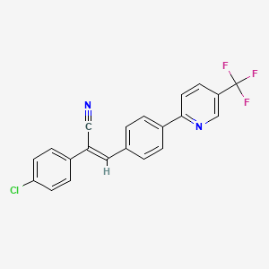 (Z)-2-(4-chlorophenyl)-3-{4-[5-(trifluoromethyl)-2-pyridinyl]phenyl}-2-propenenitrile