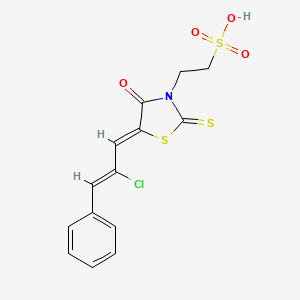 2-((Z)-5-((Z)-2-chloro-3-phenylallylidene)-4-oxo-2-thioxothiazolidin-3-yl)ethanesulfonic acid