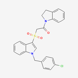 2-((1-(4-chlorobenzyl)-1H-indol-3-yl)sulfonyl)-1-(indolin-1-yl)ethanone