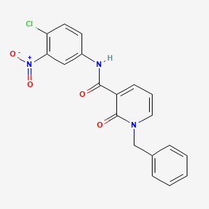 molecular formula C19H14ClN3O4 B2702293 1-苄基-N-(4-氯-3-硝基苯基)-2-氧代-1,2-二氢吡啶-3-甲酰胺 CAS No. 946301-32-2