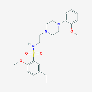 molecular formula C22H31N3O4S B2702300 5-ethyl-2-methoxy-N-(2-(4-(2-methoxyphenyl)piperazin-1-yl)ethyl)benzenesulfonamide CAS No. 1049388-55-7
