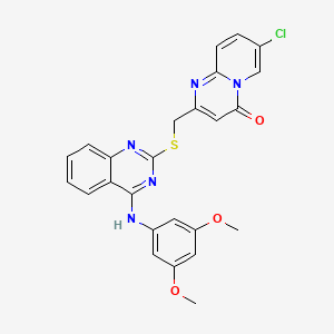 7-Chloro-2-[[4-(3,5-dimethoxyanilino)quinazolin-2-yl]sulfanylmethyl]pyrido[1,2-a]pyrimidin-4-one