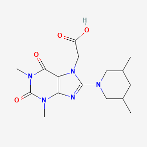 2-(8-(3,5-dimethylpiperidin-1-yl)-1,3-dimethyl-2,6-dioxo-2,3-dihydro-1H-purin-7(6H)-yl)acetic acid