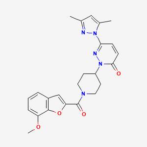 6-(3,5-Dimethylpyrazol-1-yl)-2-[1-(7-methoxy-1-benzofuran-2-carbonyl)piperidin-4-yl]pyridazin-3-one