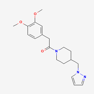 1-(4-((1H-pyrazol-1-yl)methyl)piperidin-1-yl)-2-(3,4-dimethoxyphenyl)ethanone