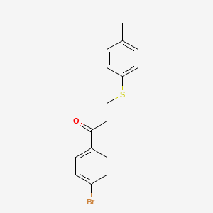 molecular formula C16H15BrOS B2702325 1-(4-Bromophenyl)-3-[(4-methylphenyl)sulfanyl]-1-propanone CAS No. 20618-53-5