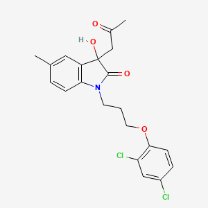 molecular formula C21H21Cl2NO4 B2702326 1-(3-(2,4-Dichlorophenoxy)propyl)-3-hydroxy-5-methyl-3-(2-oxopropyl)indolin-2-one CAS No. 879045-53-1
