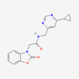 N-((6-cyclopropylpyrimidin-4-yl)methyl)-2-(2-oxobenzo[d]oxazol-3(2H)-yl)acetamide