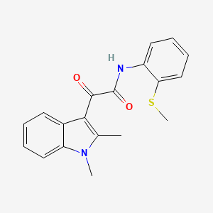 molecular formula C19H18N2O2S B2702335 2-(1,2-dimethyl-1H-indol-3-yl)-N-(2-(methylthio)phenyl)-2-oxoacetamide CAS No. 862831-56-9
