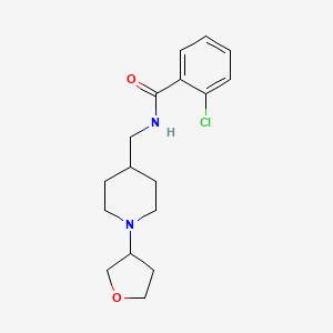 molecular formula C17H23ClN2O2 B2702340 2-氯-N-((1-(四氢呋喃-3-基)哌啶-4-基)甲基)苯甲酰胺 CAS No. 2034305-29-6