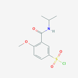 molecular formula C11H14ClNO4S B2702355 3-[(Isopropylamino)carbonyl]-4-methoxybenzenesulfonyl chloride CAS No. 952947-02-3