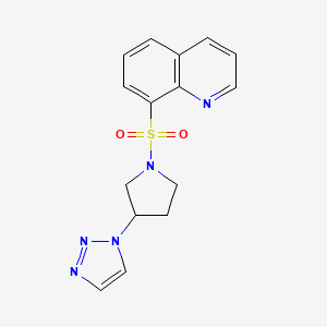 8-((3-(1H-1,2,3-triazol-1-yl)pyrrolidin-1-yl)sulfonyl)quinoline