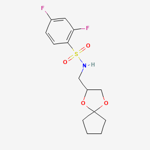 N-(1,4-dioxaspiro[4.4]nonan-2-ylmethyl)-2,4-difluorobenzenesulfonamide