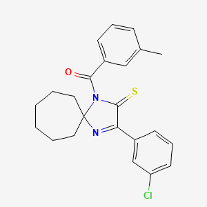 molecular formula C23H23ClN2OS B2702361 3-(3-Chlorophenyl)-1-(3-methylbenzoyl)-1,4-diazaspiro[4.6]undec-3-ene-2-thione CAS No. 1223858-23-8