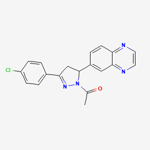 1-(3-(4-chlorophenyl)-5-(quinoxalin-6-yl)-4,5-dihydro-1H-pyrazol-1-yl)ethanone