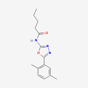 N-(5-(2,5-dimethylphenyl)-1,3,4-oxadiazol-2-yl)pentanamide