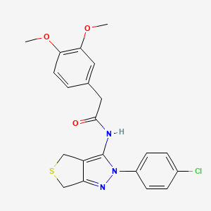 molecular formula C21H20ClN3O3S B2702383 N-[2-(4-chlorophenyl)-4,6-dihydrothieno[3,4-c]pyrazol-3-yl]-2-(3,4-dimethoxyphenyl)acetamide CAS No. 476459-18-4