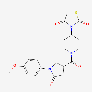 3-(1-(1-(4-Methoxyphenyl)-5-oxopyrrolidine-3-carbonyl)piperidin-4-yl)thiazolidine-2,4-dione
