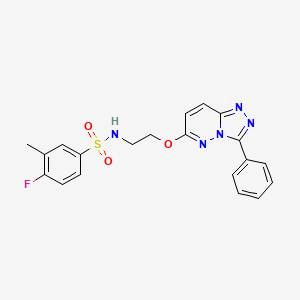 4-fluoro-3-methyl-N-(2-((3-phenyl-[1,2,4]triazolo[4,3-b]pyridazin-6-yl)oxy)ethyl)benzenesulfonamide