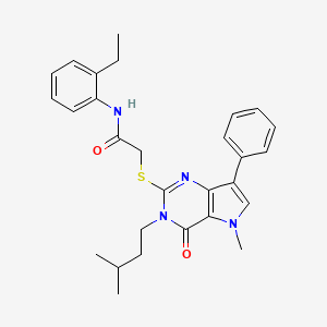 N-(2-ethylphenyl)-2-((3-isopentyl-5-methyl-4-oxo-7-phenyl-4,5-dihydro-3H-pyrrolo[3,2-d]pyrimidin-2-yl)thio)acetamide