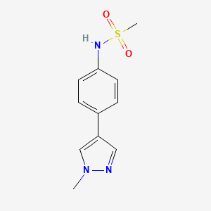 molecular formula C11H13N3O2S B2702405 N-[4-(1-methyl-1H-pyrazol-4-yl)phenyl]methanesulfonamide CAS No. 1185396-64-8