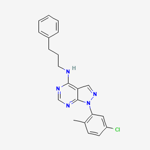 molecular formula C21H20ClN5 B2702406 1-(5-chloro-2-methylphenyl)-N-(3-phenylpropyl)-1H-pyrazolo[3,4-d]pyrimidin-4-amine CAS No. 890937-20-9