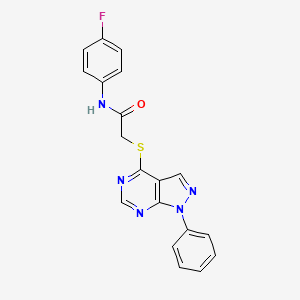 N-(4-fluorophenyl)-2-((1-phenyl-1H-pyrazolo[3,4-d]pyrimidin-4-yl)thio)acetamide