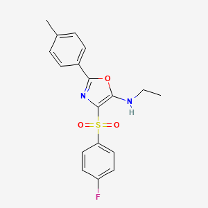 N-ethyl-4-((4-fluorophenyl)sulfonyl)-2-(p-tolyl)oxazol-5-amine