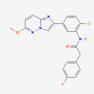 molecular formula C21H16ClFN4O2 B2702423 N-(2-chloro-5-(6-methoxyimidazo[1,2-b]pyridazin-2-yl)phenyl)-2-(4-fluorophenyl)acetamide CAS No. 953171-80-7