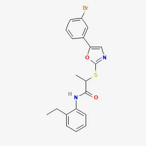 2-((5-(3-bromophenyl)oxazol-2-yl)thio)-N-(2-ethylphenyl)propanamide