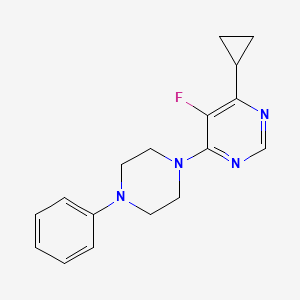 molecular formula C17H19FN4 B2702427 4-Cyclopropyl-5-fluoro-6-(4-phenylpiperazin-1-yl)pyrimidine CAS No. 2415502-92-8