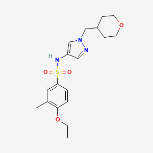 4-ethoxy-3-methyl-N-(1-((tetrahydro-2H-pyran-4-yl)methyl)-1H-pyrazol-4-yl)benzenesulfonamide