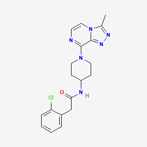 molecular formula C19H21ClN6O B2702437 2-(2-氯苯基)-N-(1-(3-甲基-[1,2,4]三唑并[4,3-a]吡嗪-8-基)哌啶-4-基)乙酰胺 CAS No. 2034295-05-9