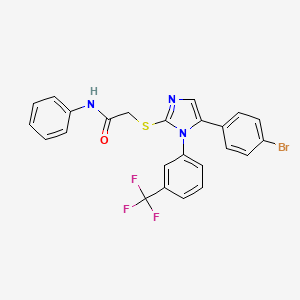 2-((5-(4-bromophenyl)-1-(3-(trifluoromethyl)phenyl)-1H-imidazol-2-yl)thio)-N-phenylacetamide