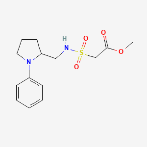 molecular formula C14H20N2O4S B2702448 methyl 2-(N-((1-phenylpyrrolidin-2-yl)methyl)sulfamoyl)acetate CAS No. 1797024-64-6