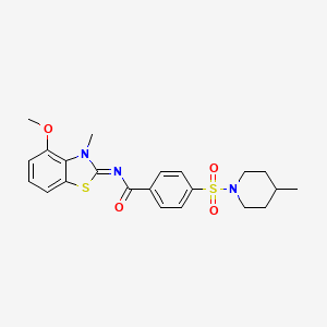 (E)-N-(4-methoxy-3-methylbenzo[d]thiazol-2(3H)-ylidene)-4-((4-methylpiperidin-1-yl)sulfonyl)benzamide