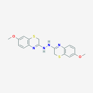 molecular formula C18H18N4O2S2 B270247 7-methoxy-3-[2-(7-methoxy-2H-1,4-benzothiazin-3-yl)hydrazino]-2H-1,4-benzothiazine 